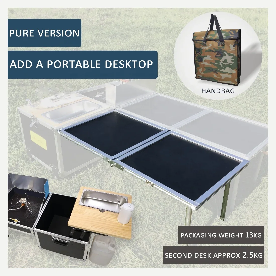 Outdoor Camping Portable Mobile Kitchenette Camping Picnic Kitchen Cooking Folding Storage Box Self-driving Integrated Stove