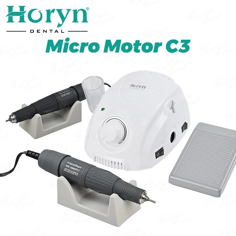 65W Dental Electric Micro Motor Machine Control Box 33E/MH37LN Handle 35K/45K/50K Polishing Nail Drill Nail File Tools