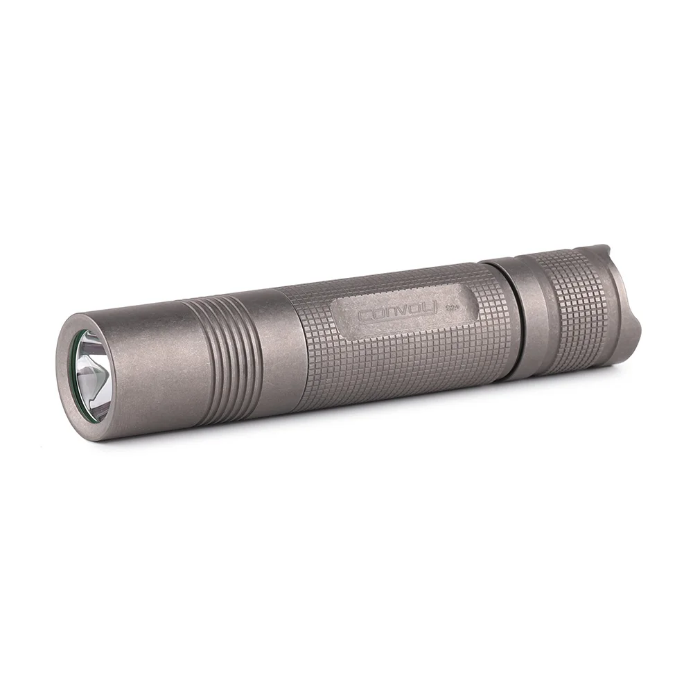 Titanium alloy stonewash Convoy S2+ 18650 flashlight 519A SST40