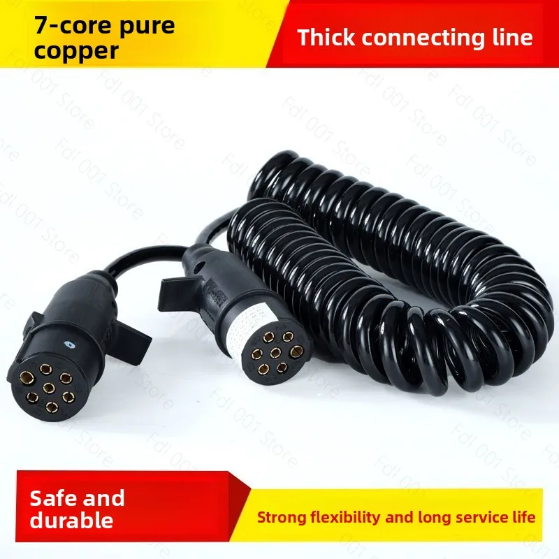7 Core Coil Cable Assembly for Jiefang J6 Semi Trailer 7 Pin Plug Socket