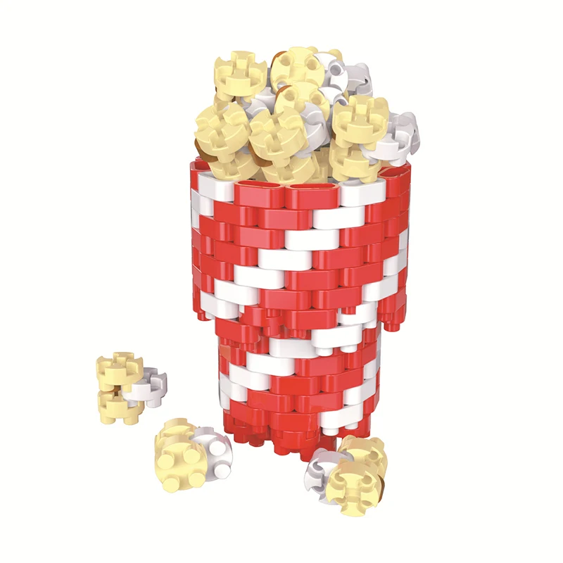 MOC Building Block Popcorn Beer Noodle Model Micro Particle Diamond Brick DIY Fun Puzzle Assembly Children Toys Holiday Gifts