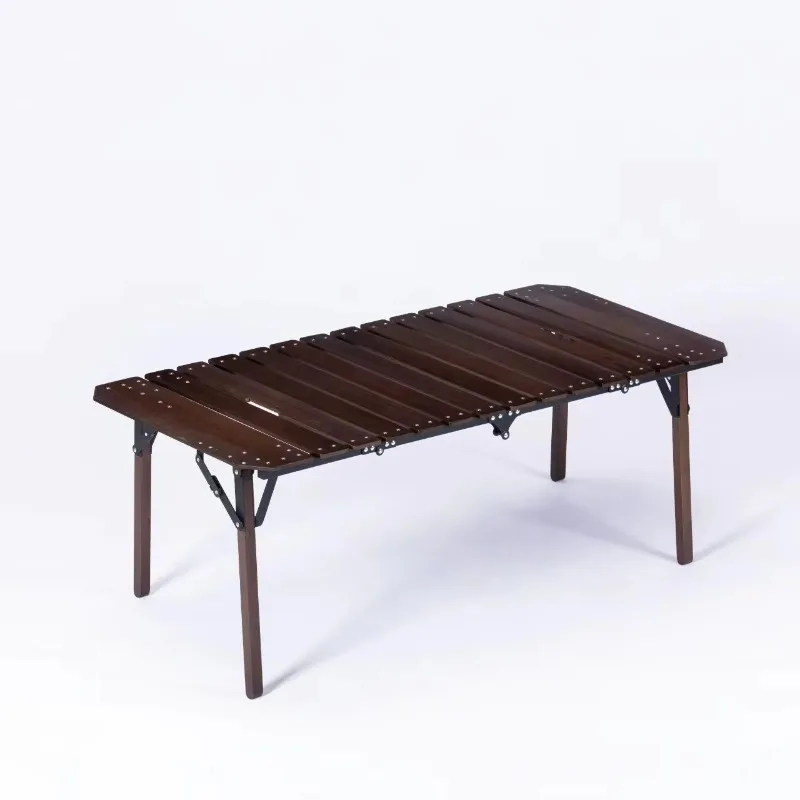 Outdoor Folding Table Beech Portable Folding Storage, Picnic Table Egg Roll Table Camping Outdoor Supplies