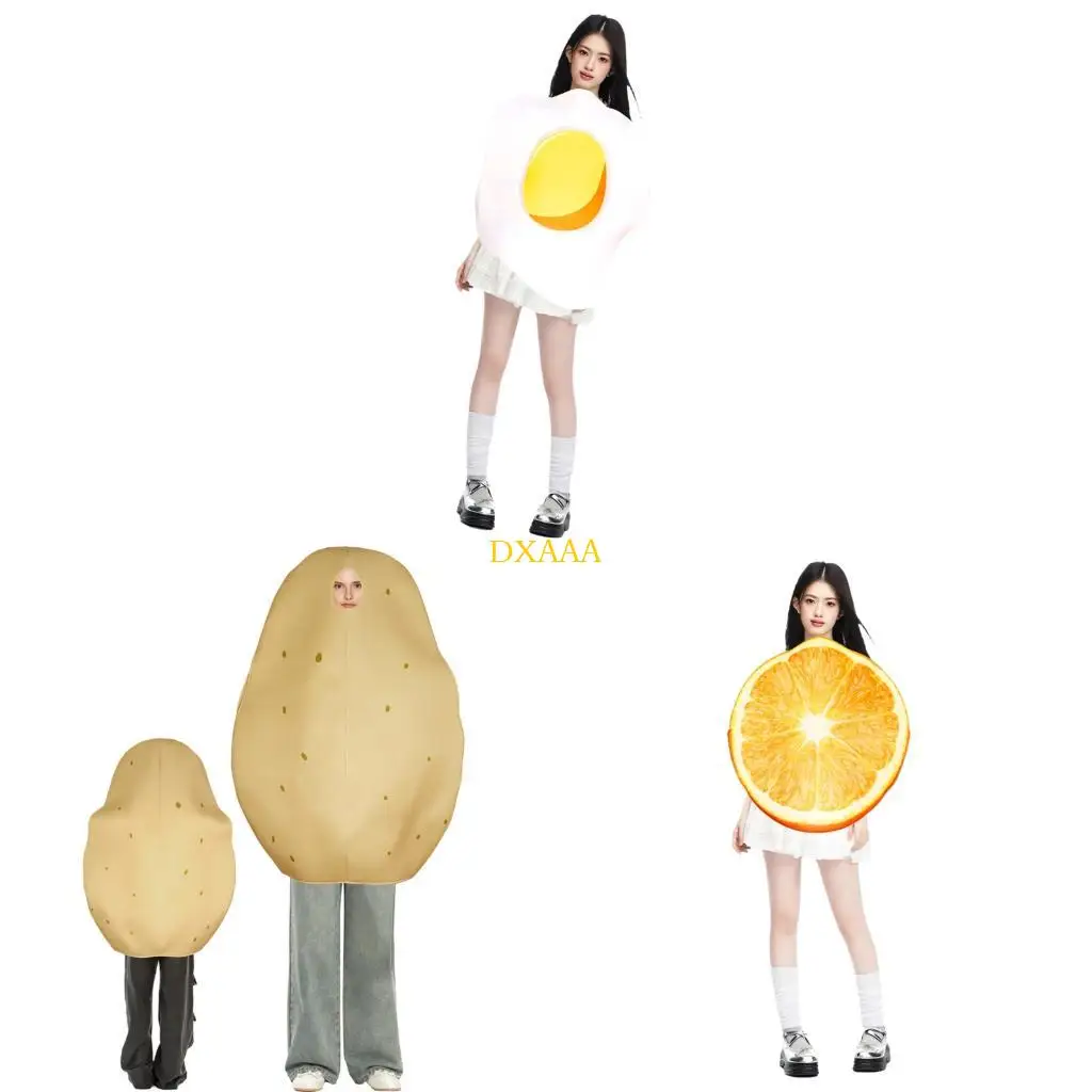 

DXAA Fruit/Omelett/Potato/Doughnuts Costume Vegetable Outfits Funny Costume Cosplay Halloween Costume Adult Men Women