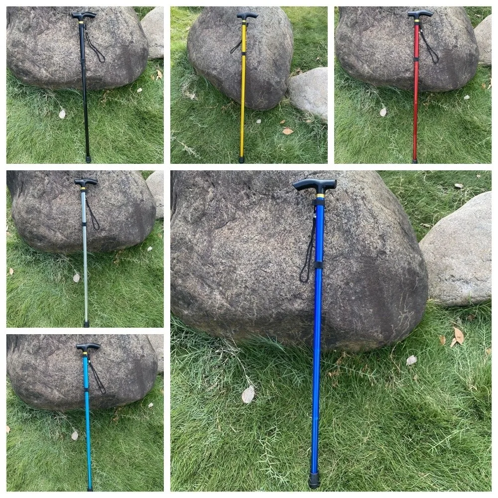 

Lightweight Telescopic Trekking Stick 5-Section Strengthen Crutches Portable Adjustable Walking Cane for Adults Elderly People