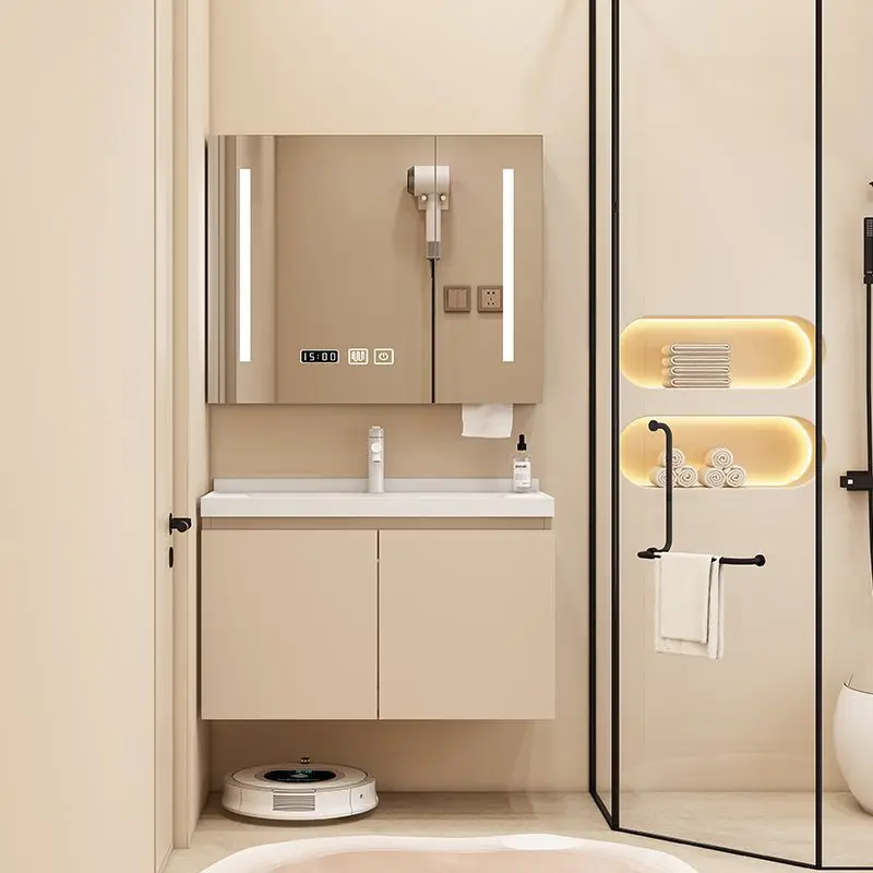 Toilet, bathroom cabinet, combination, small apartment, ceramic integrated basin, washstand