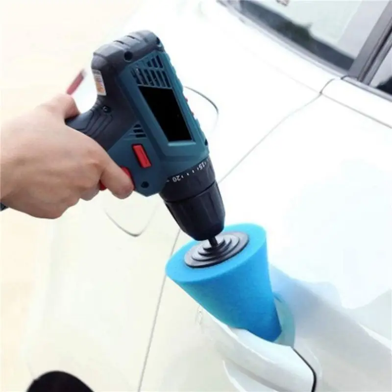 ABAH-18PCS 1/4Inch Shank Sponge Buffing &Polishing Cone For Automotive Car Wheel Hub Care,Metal Polish Buffing Polishing Ball