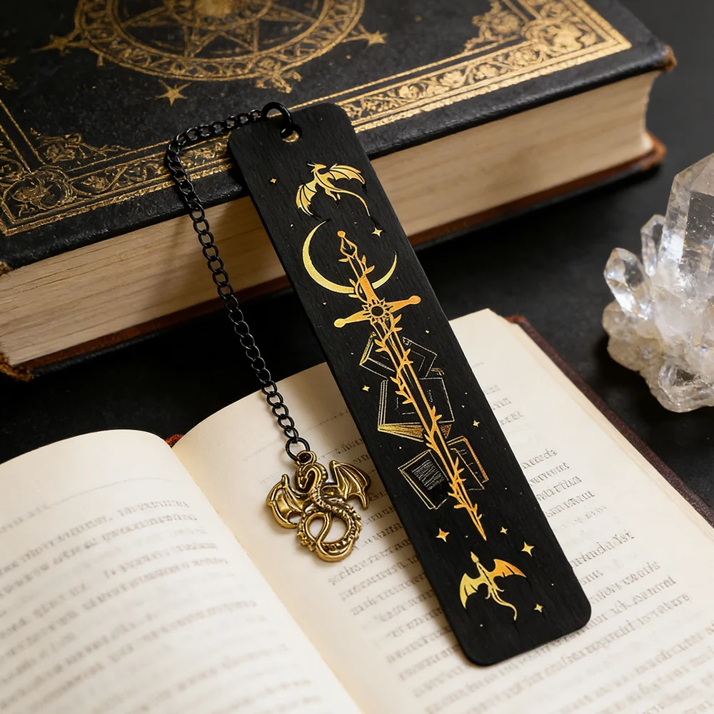 Marcapáginas de Metal con Diseño de Dragón de Cuatro Alas, Accesorio para Amantes de las Novelas de Fantasía, Marcapáginas Gótico, Regalo de Cumpleaños para Amantes de la Fantasía