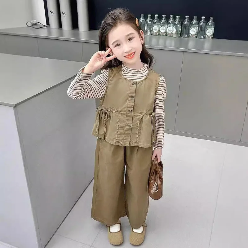 Hnq-Children's Three-Piece Suit Children's Sweet Set3-8One Piece Dropshipping Years Old