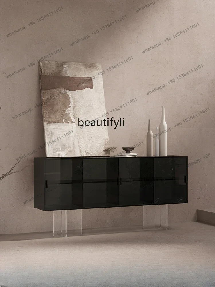 

Modern Minimalist Acrylic Home Suspension Sideboard Cabinet Black Combination Entrance Cabinet