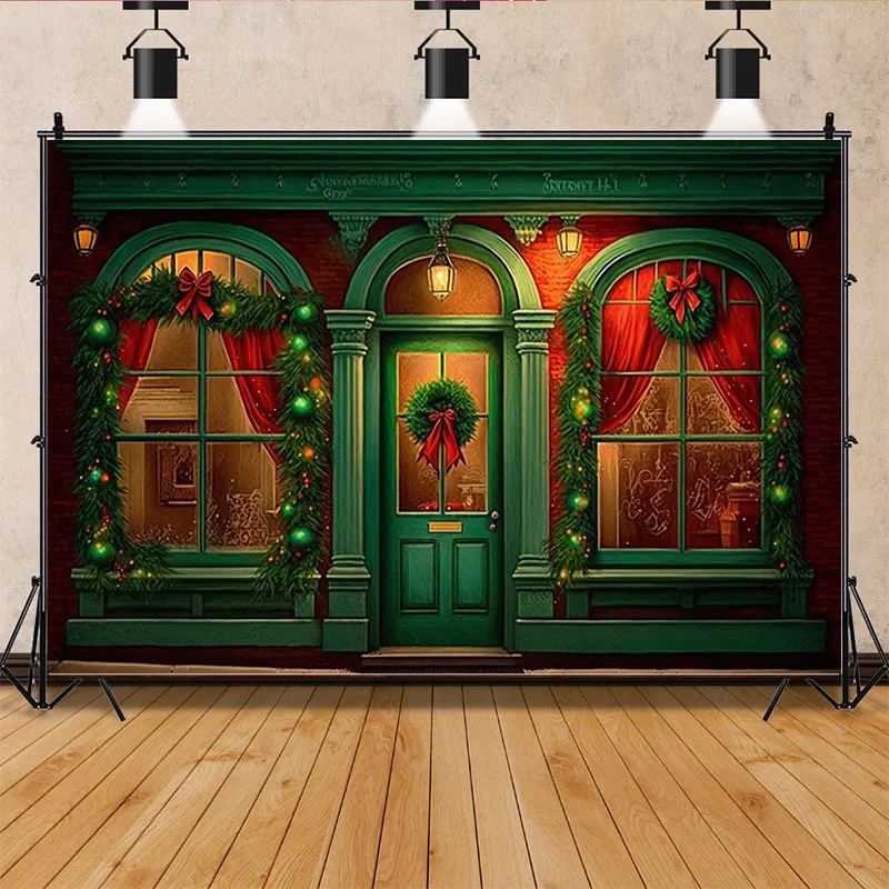 

SHUOZHIKE Christmas Day Indoor Photography Backdrops Living Room Restaurant Exterior Wall Photo Studio Background Props QS-549