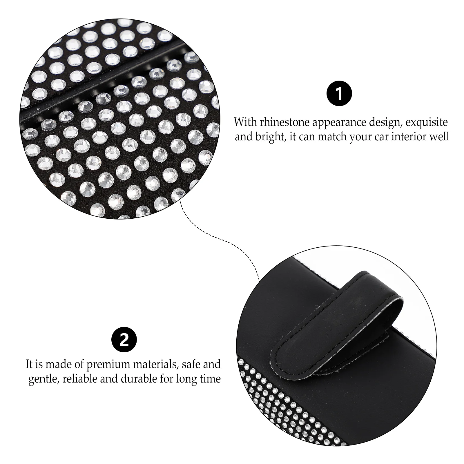 

Rhinestone Car Glasses Case Eyeglasses Holder Visor PU Stable Storage Sunglass Accessories Car Interior