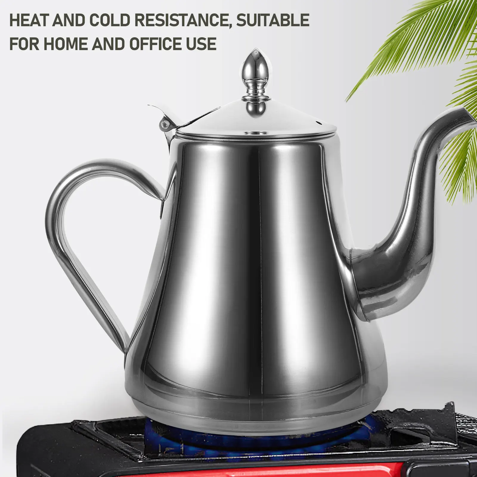 

Чайник из нержавеющей стали с изогнутым носиком для точного заливания, термостойкий, для плиты, для дома и офиса, для зеленого чая