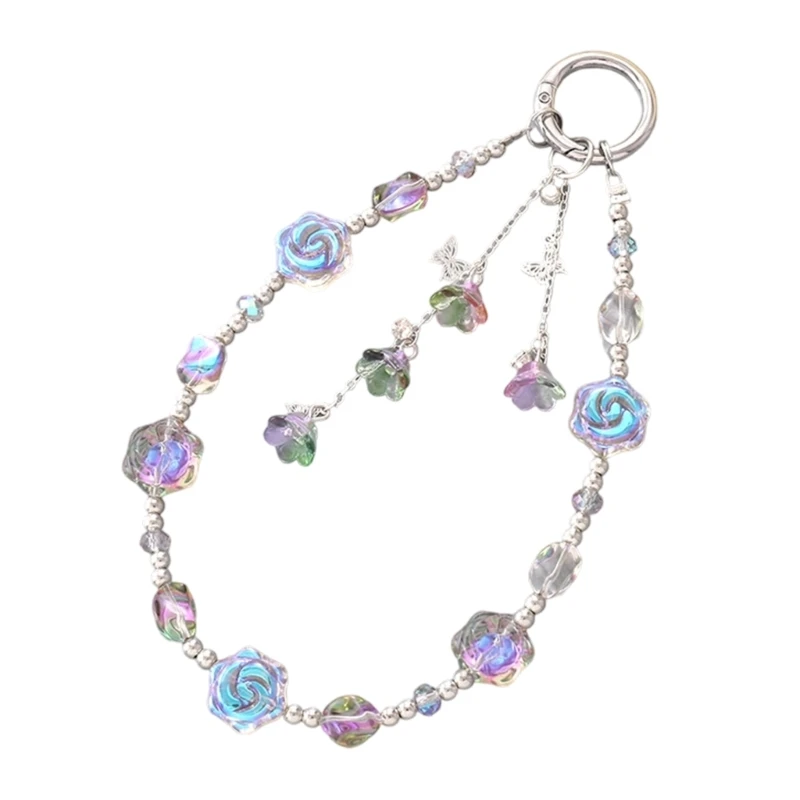 L4MD Handmade Beaded Phone Chain Pendant Telephone Lanyard Cellphone Rope Bracelet Fashion Keyring Keychain For Women Jewelry