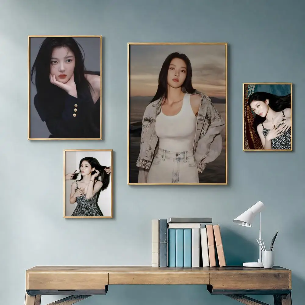 Famous Actress K-Kim You-jungS Poster Vintage Retro Anime Poster Stickers Peel and Stick Wall Art Home Decor