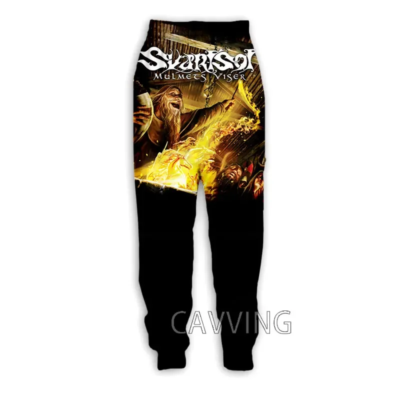 Svartsot-Rock Band 3D calças casuais estampadas, moletom esportivo, calças retas, calças de corrida, nova moda