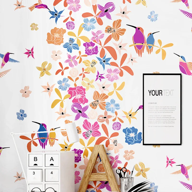 

Hipster Wallpaper Artistic Modern Simple Pastoral Style Japanese Small Floral Warm Bedroom Living Room Nordic Wallpaper