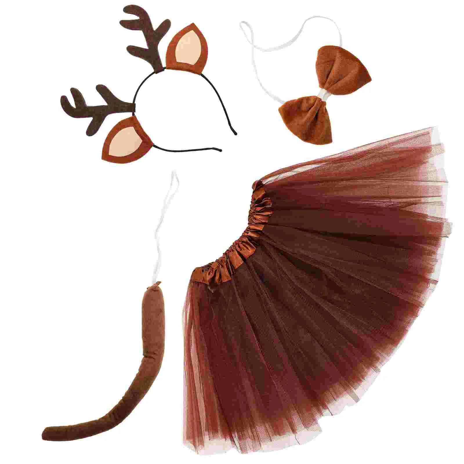 

Gauze Skirt Suit Deer Costume Tail Costumes Animal Cosplay Prop Felt Cloth Ears Headband for Child
