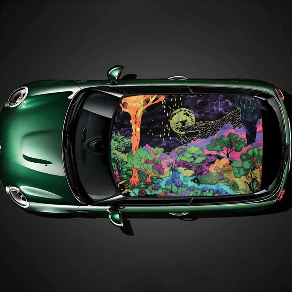 

Green World Graphics car vinyl wraps, vinyl car roof graphics, vinyl decals decoration for car of choice under the giant hand