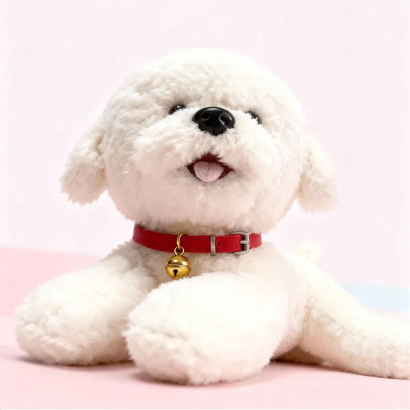 Simulación Bichon Frise relleno encantador perro Bichon tumbado muñeca Animal suave almohada abrazable hogar Dcero regalos de cumpleaños para amigos