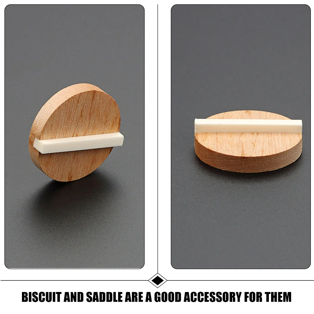

1Set Wood and Ox Bone Resonator Biscuit and Saddle Kit for Guitar Bridge Replacement Part Elegant Acoustic Accessory Gift
