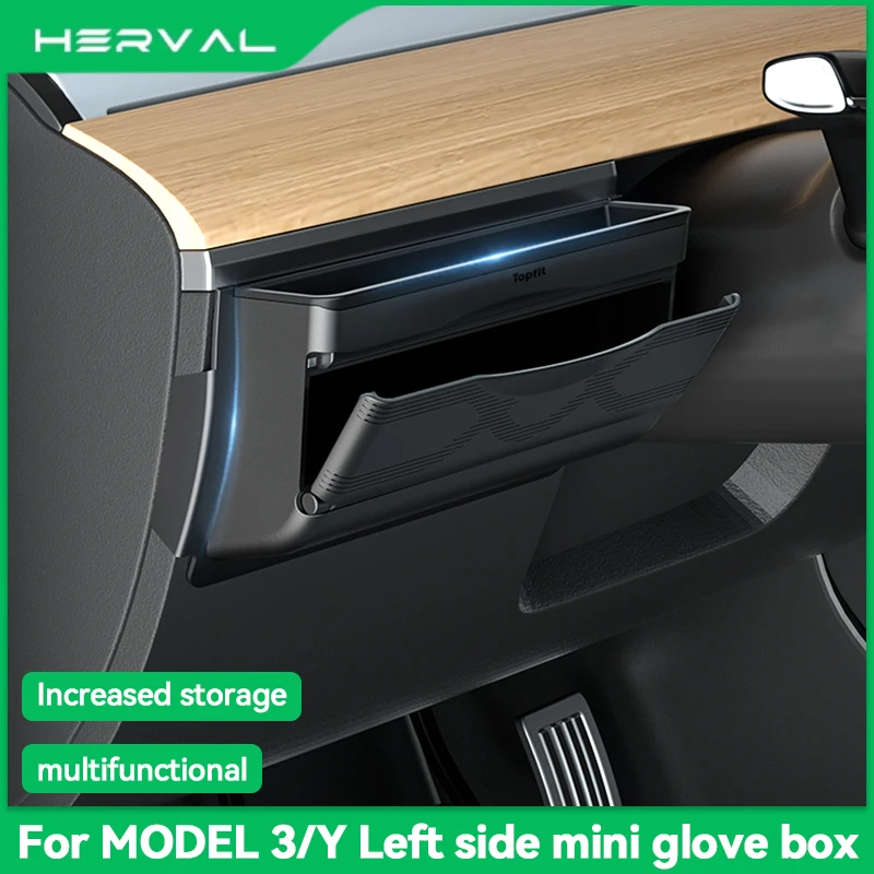 

Herval For Tesla Model Y 2021-2024Left-hand drive Mini glove box Car storage box Car storage box