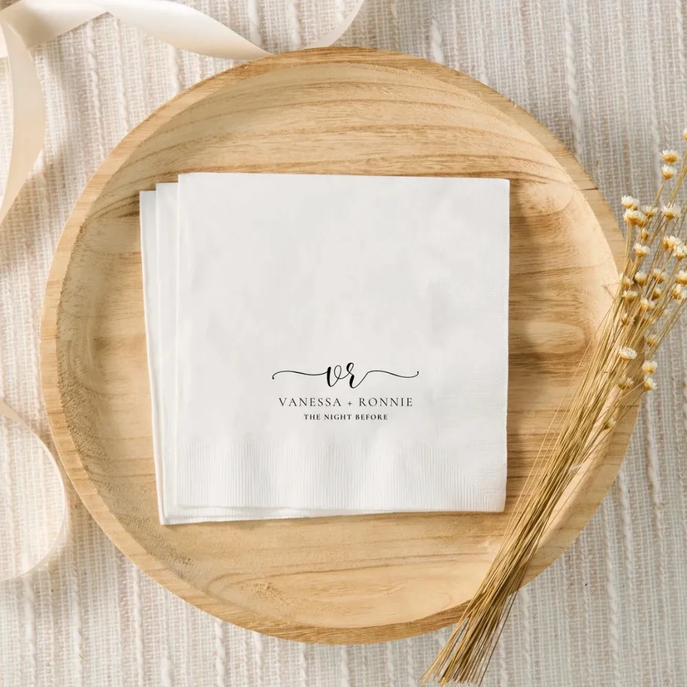 

Custom Printed Wedding Rehearsal Dinner Napkins The Night Before Personalized Name Napkin Wedding Night Engagement Party Dinner