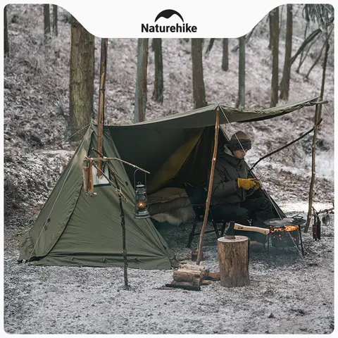 Naturehike – tente simple de l'armée ARES, tente de crête en coton TC, Camping en plein air, randonnée, abri de survie, cheminée Glamping, grand espace 5.8kg
