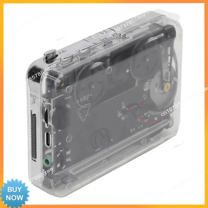 A10R 1Set Cassette To MP3/CD Type-C Walkman Audio Music Player Cassette Recorder Transparent