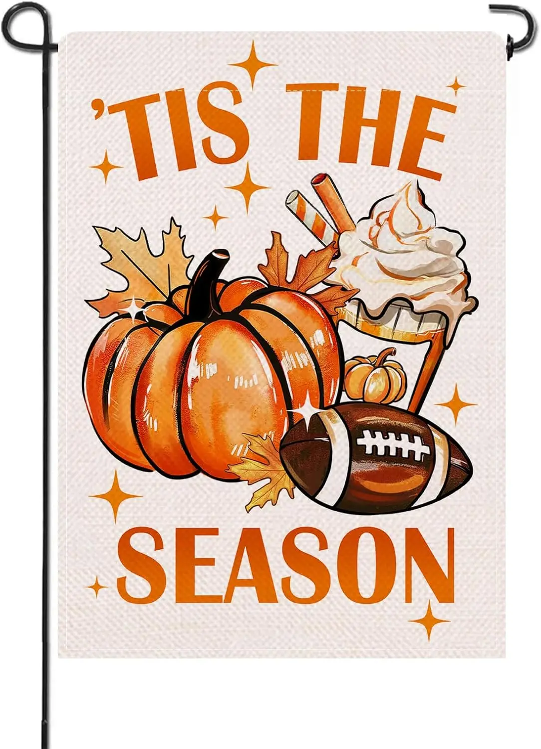 Artofy Fall 'Tis The Season pequeña bandera decorativa para jardín, otoño, Acción de Gracias, calabaza, fútbol, café, patio, césped exterior LLE