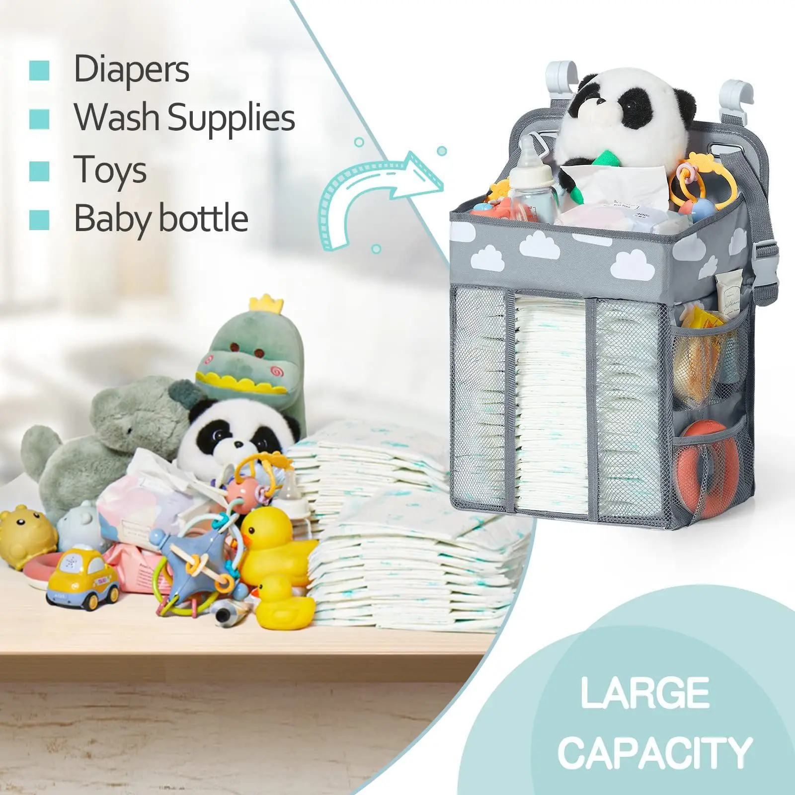 Baby Crib Hanging Storage Bag Diaper Nappy Organizer for Newborn Cot Bed Organizer Kids Infant Bedding Nursing Bags