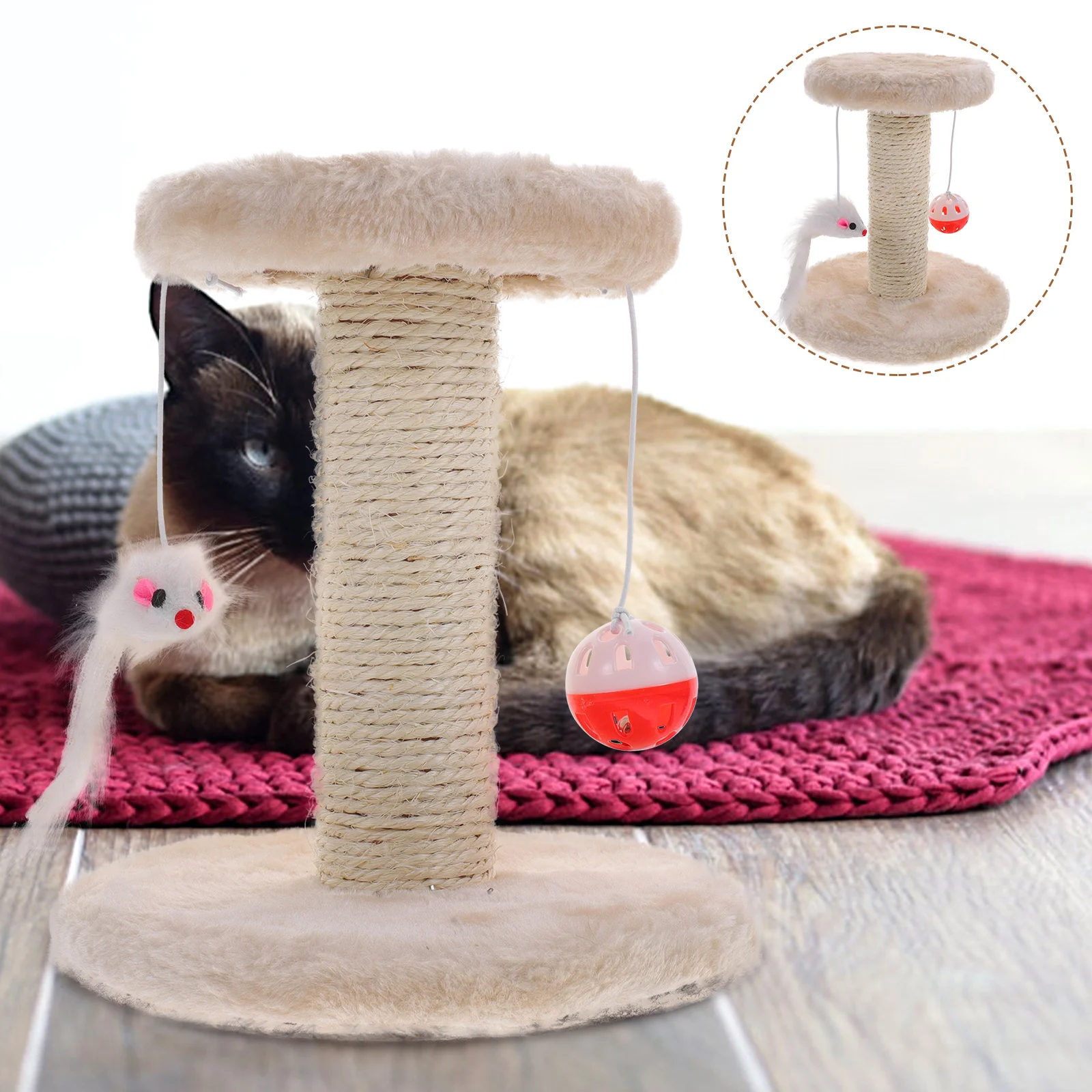 Cat Scratch Post Toy Scratching Indoor Scratcher Nail File Cute Decorate Tree Kitten Adorable Pole Posts for Cats Decorative