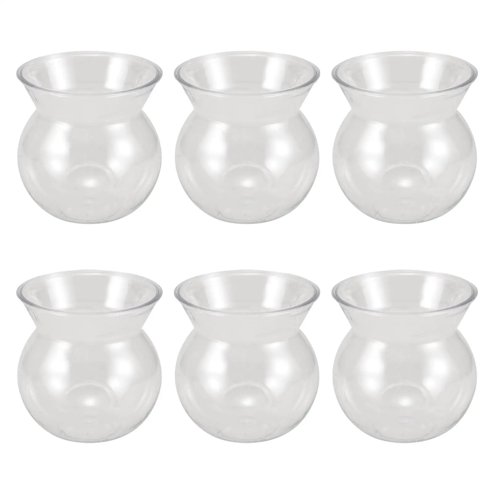 

6 шт. прозрачный цветочный горшок, мини-аквариум, пластиковая ваза, маленькие горшки для растений для домашнего декора, прозрачные горшки, креативные, для детей