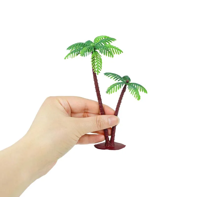 5Pcs/Lot Coconut Palm Tree Cake Topper Ornaments Hawaiian Luau Party Aloha Summer Wedding Birthday Cake Decoration Accessories