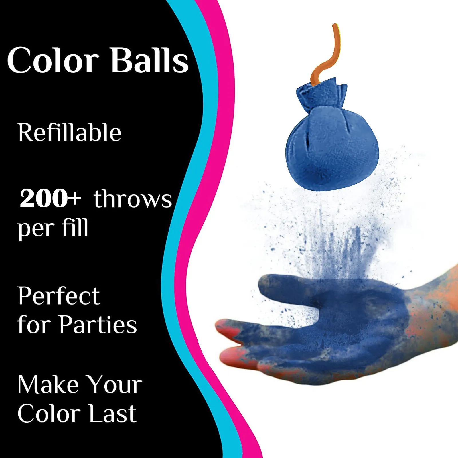 Colored Powder Balls Smoke Bomb For Fun Props Wedding Photography Graduation Party Decoration Throwing Atmosphere Supplies