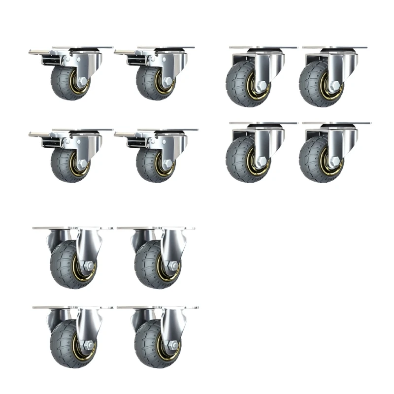 

4Pcs 3inch Universals Swivels Casters Replacement Heavy Duty Furniture Wheel Castor Quiet Trolley Wheel Easily Install