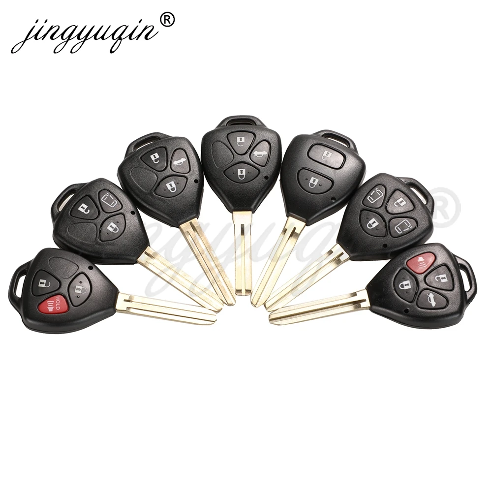 jingyuqin 30pcs/lot Replacement Fob Uncut Remote Key Shell Case For Toyota RAV4 Yaris Venza Scion tC/xA/xB/xC 2/3/4 Buttons