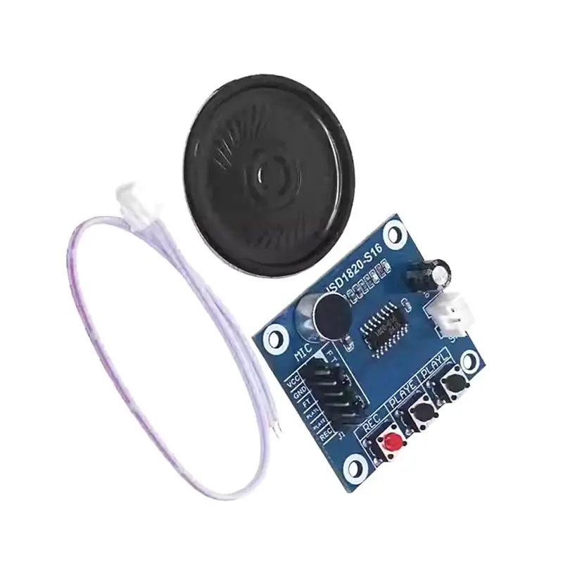 【SLEEK 】High-Quality Sound ISD1820 Voice Recording Module With Built-In Microphone And Loudspeaker Board For Recording And Playb