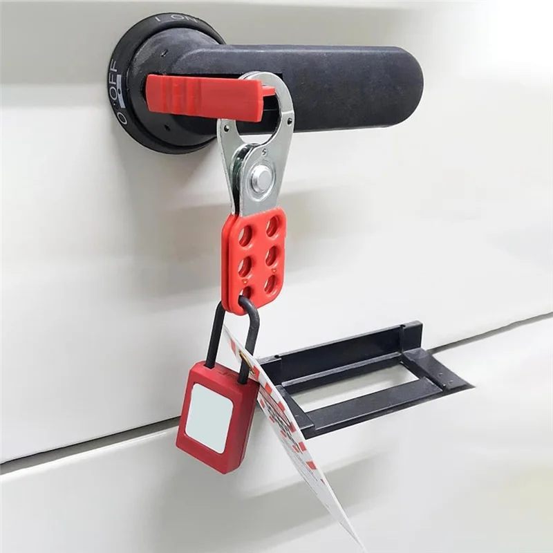 AB41-8 Pack Lock Out Tag Out Hasp,Tamper-Proof Lockout Padlock Hasp, 1 Inch Jaw Diameter Lockout Hasp With 6 Holes Interlock