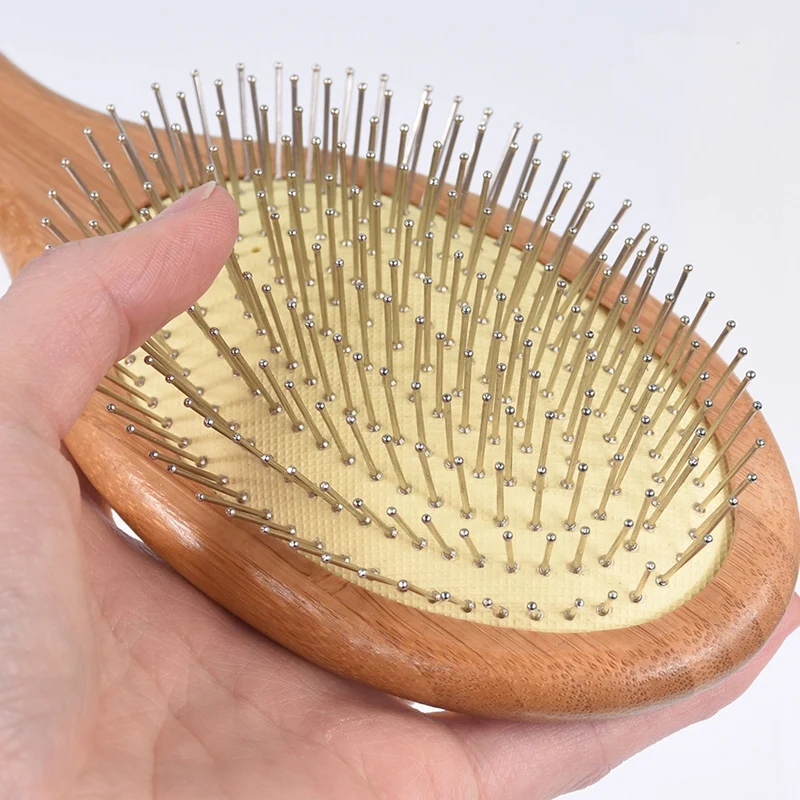 Wooden Steel Needle Hair Brush Pin Hairbrush Scalp Massage Improve Hair Health Wood Paddle Detangling Comb-1