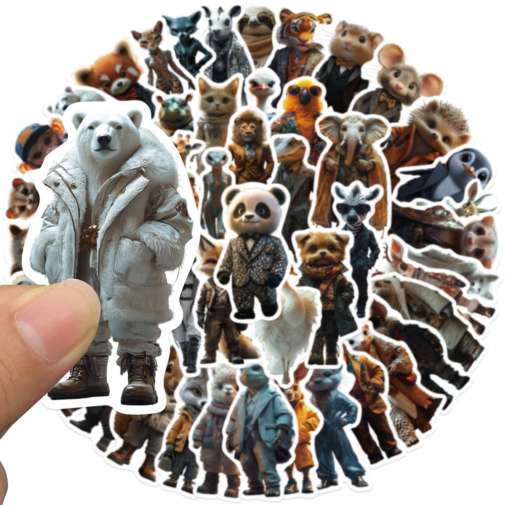50 stücke Nette Elegante Cartoon Tiere Aufkleber DIY Vinyl Aufkleber Für Gepäck Gitarre Telefon Tagebuch Fahrrad Wasserdichte Laptop Aufkleber