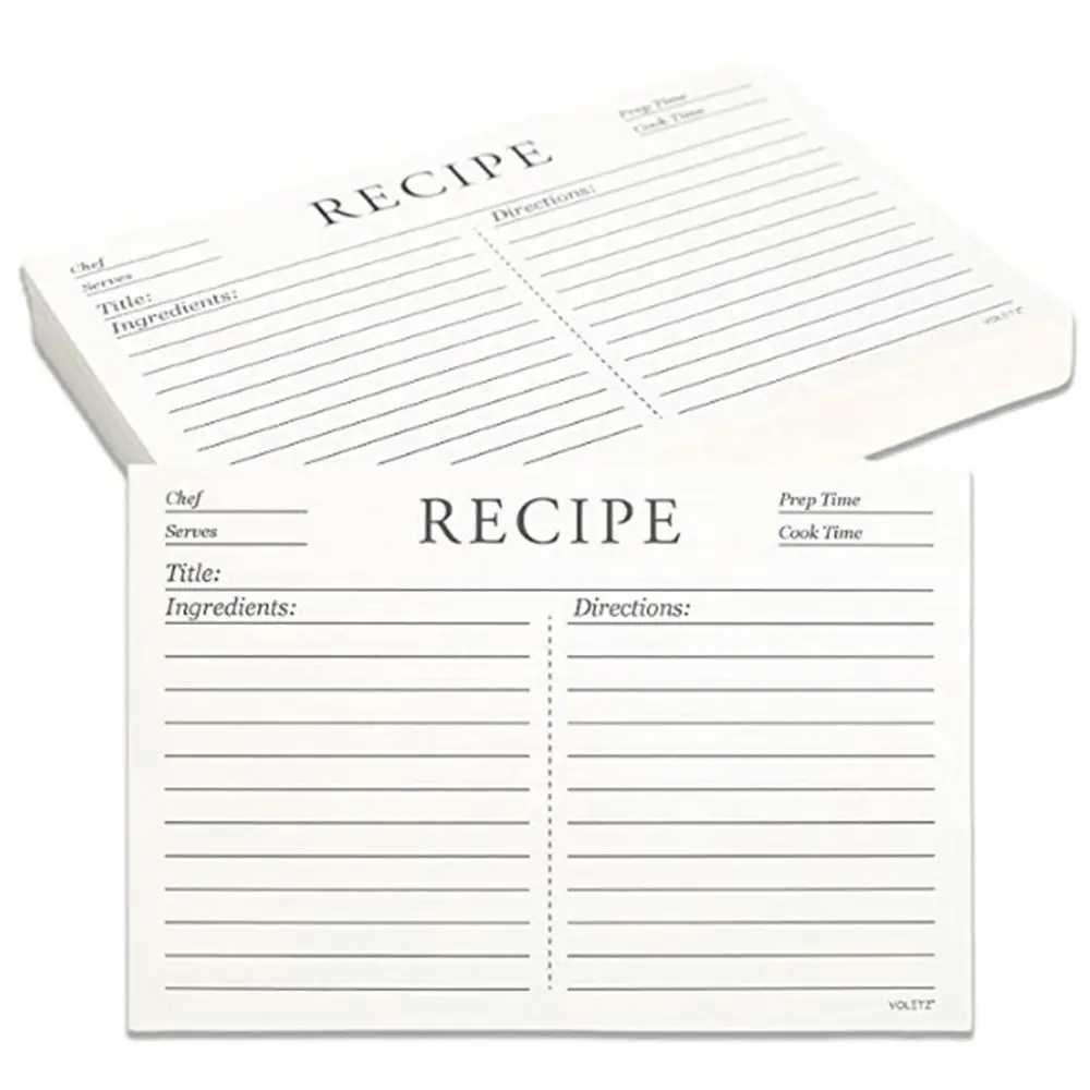 50 Count Recipe Cards Durable Double Sided Paper Blank Recipe Cards Wedding Classic