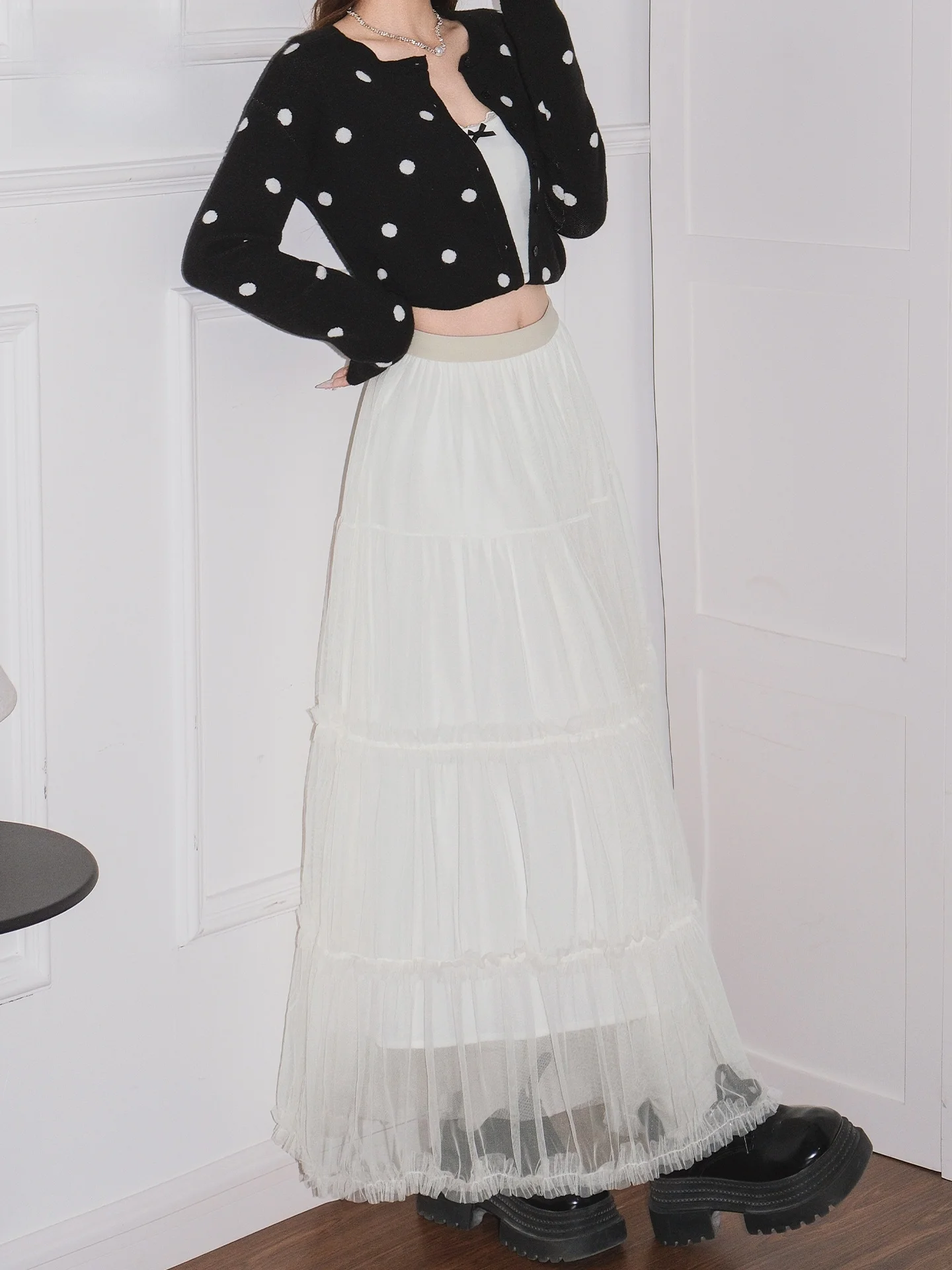 

Женская летняя юбка-полусолнце с асимметричным кружевом и узором под дерево, с высокой талией, на резинке, А-силуэт, повседневный стиль