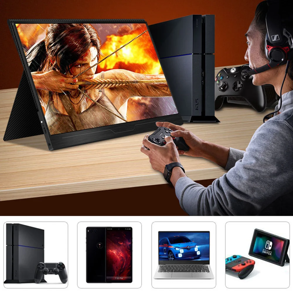 

15.6" 4K Portable HDR Monitor 60Hz HDR Gaming Monitor For Switch PS4 XBOX Ns PC Laptop Computer Monitor For Phone