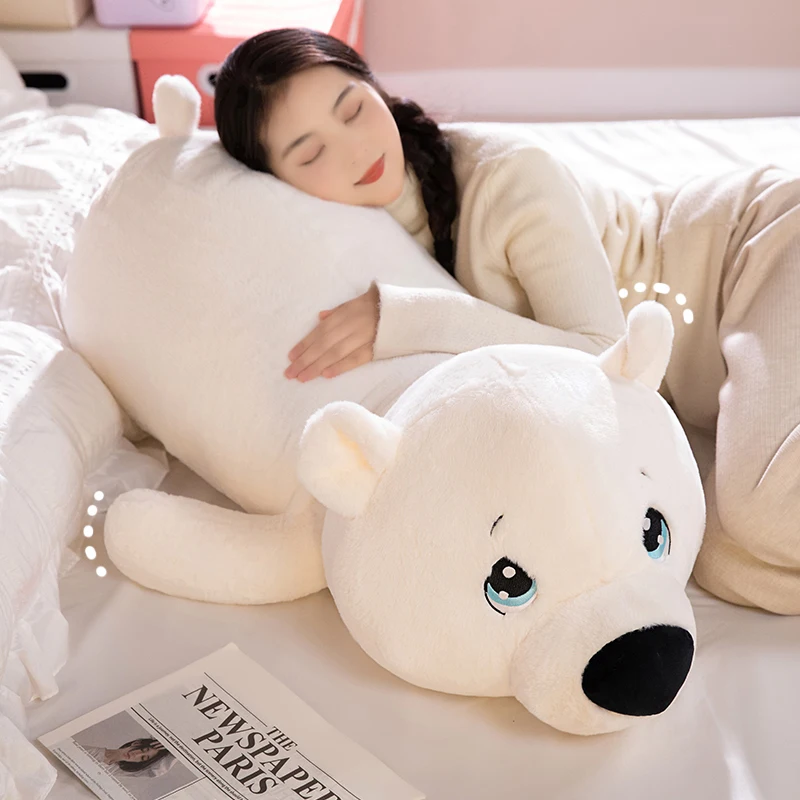 

Cute And Adorable Polar Bear Plush Toys Sleeping Dolls On The Bed Pillow Sleeping Companion Dolls For Warm Birthday Gift To Girl