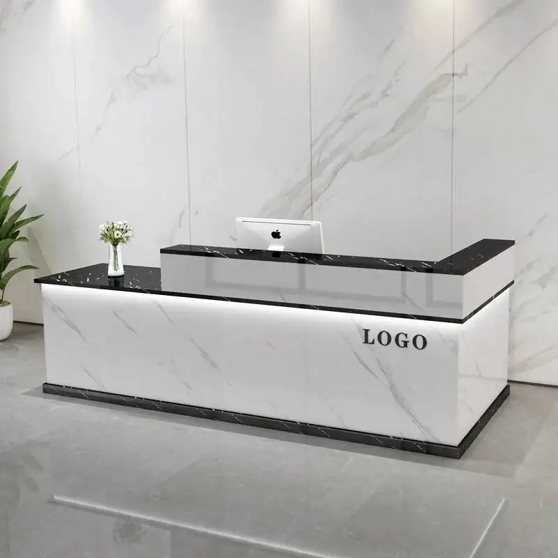 Reception Luxury Senior Desk Storage Modern Beauty Industrial Reception Counter Style Usa Recepcion Mostrador Office Furniture