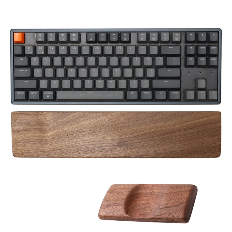 HX6A Wooden Keyboard Wrist Rest And Mouse Pad Set With Antique Design For Office Gaming