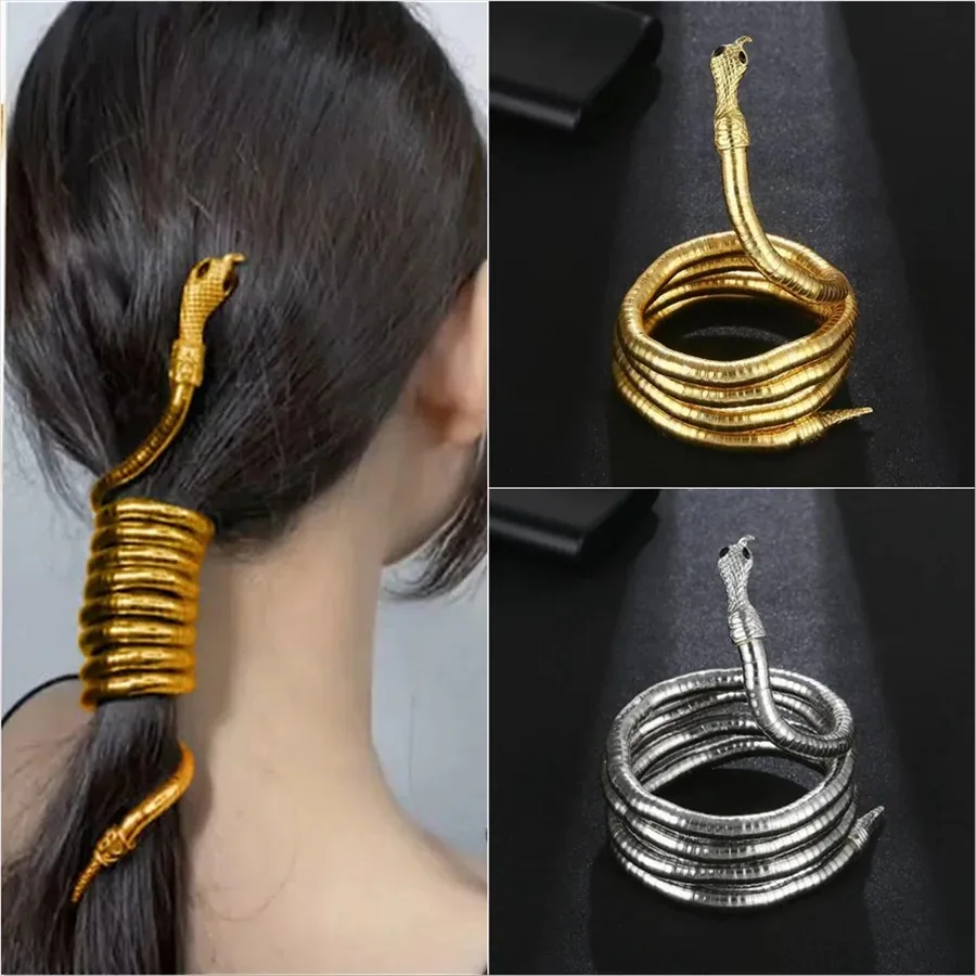 

New Punk Hip Hop Metal Adjustable Gold Color Snake Necklace Multi-Function Necklace For Women Party Jewelry Gift