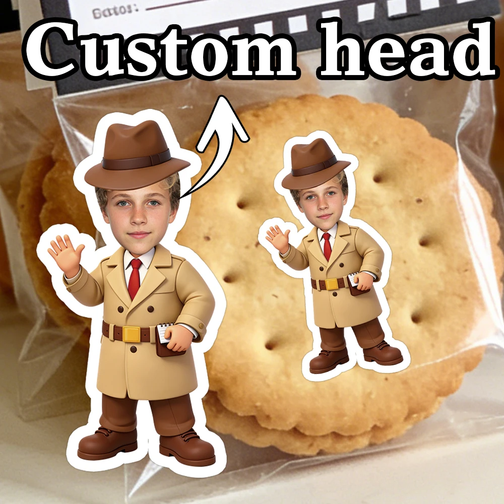 Customized facial detective themed stickers, suitable for detective themed birthday parties, spy game parties