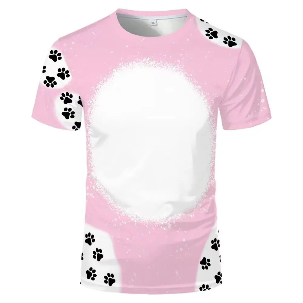 Variety Cartoon Tshirts 100% Polyester Crew Neck Sublimation Blanks Tshirts Top Short Sleeve For Heat Tranfer Print