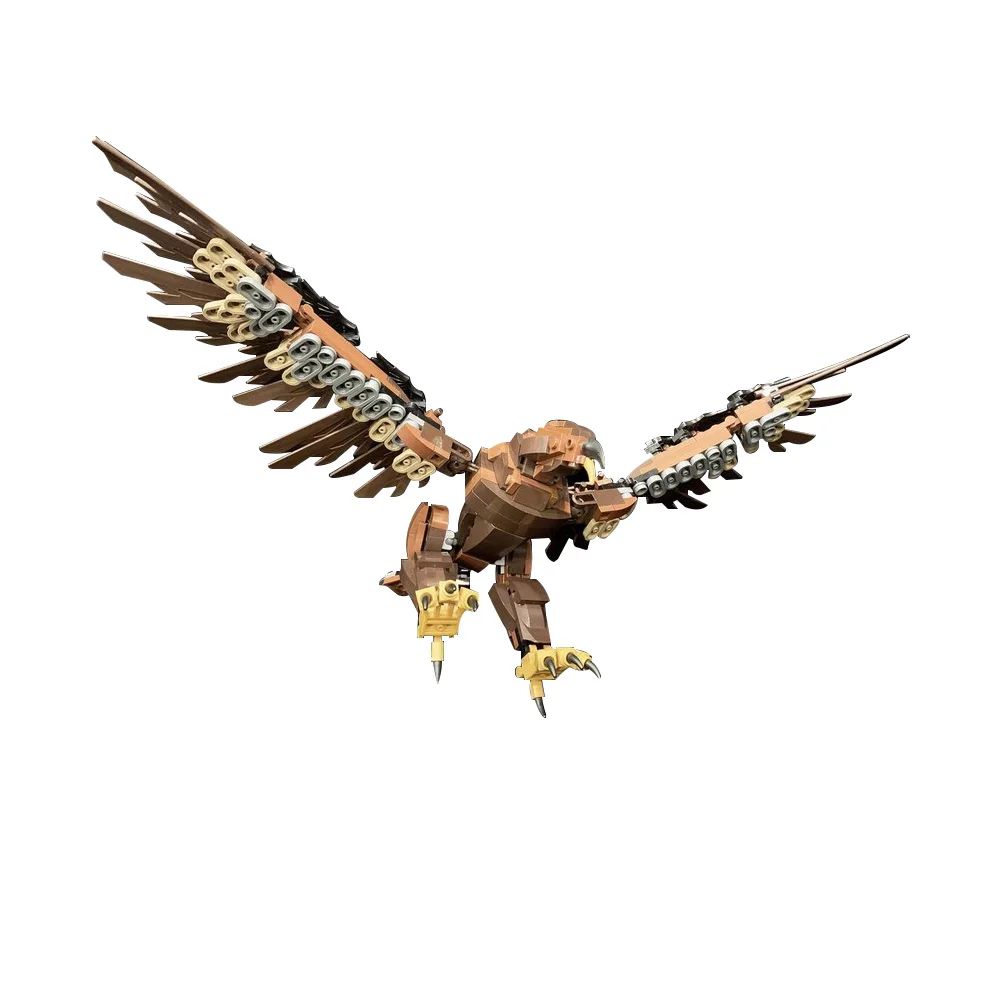 MOC Eagle of Middle Earth Model Building Blocks Rings Movie Gwaihir Brown Eagle Terror Attack Birds Animal Bricks Toy Gift